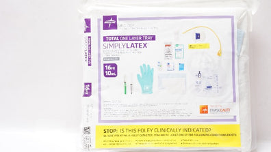 Medline URO170116Q Urology Total One Layer Tray 16Fr x 10mL